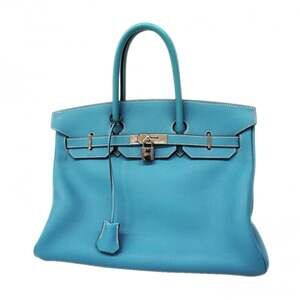 Hermes Birkin 35 Togo Blue Jean Handbag (□C stamp) - Women's